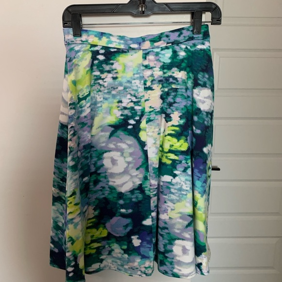 Cynthia Rowley Watercolor A-line Skirt With Pockets Size XS EUC - Picture 2 of 5